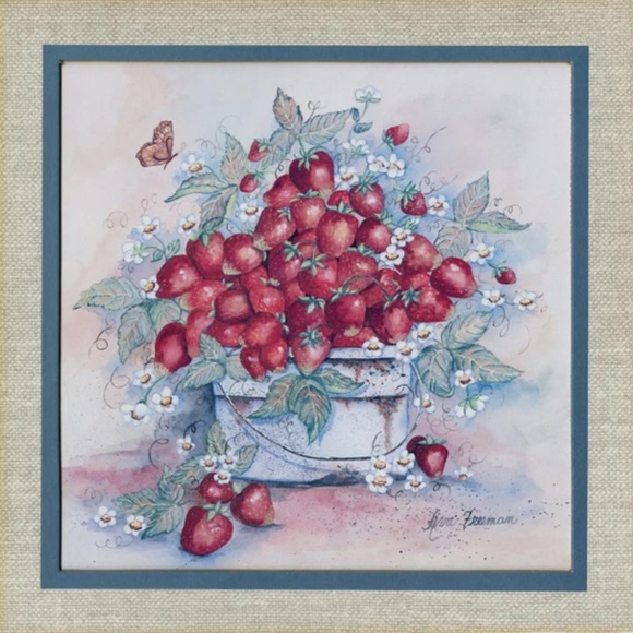 Art Strawberry Art Colorful Strawberries Fruit Print By Ava Freeman